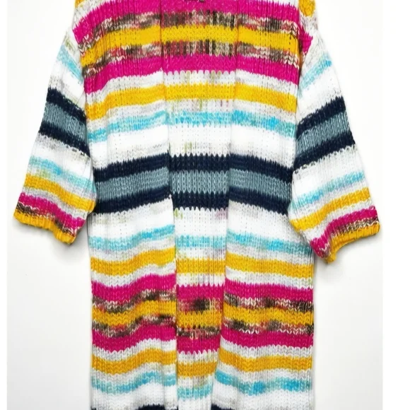 Anthropologie Colorful Striped Women's Sweater Cardigan - Picture 4 of 8